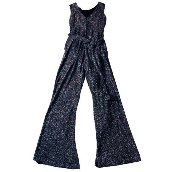 VINCE CAMUTO Jumpsuit Romper Pants Black Sparkle - Picture 6 of 14